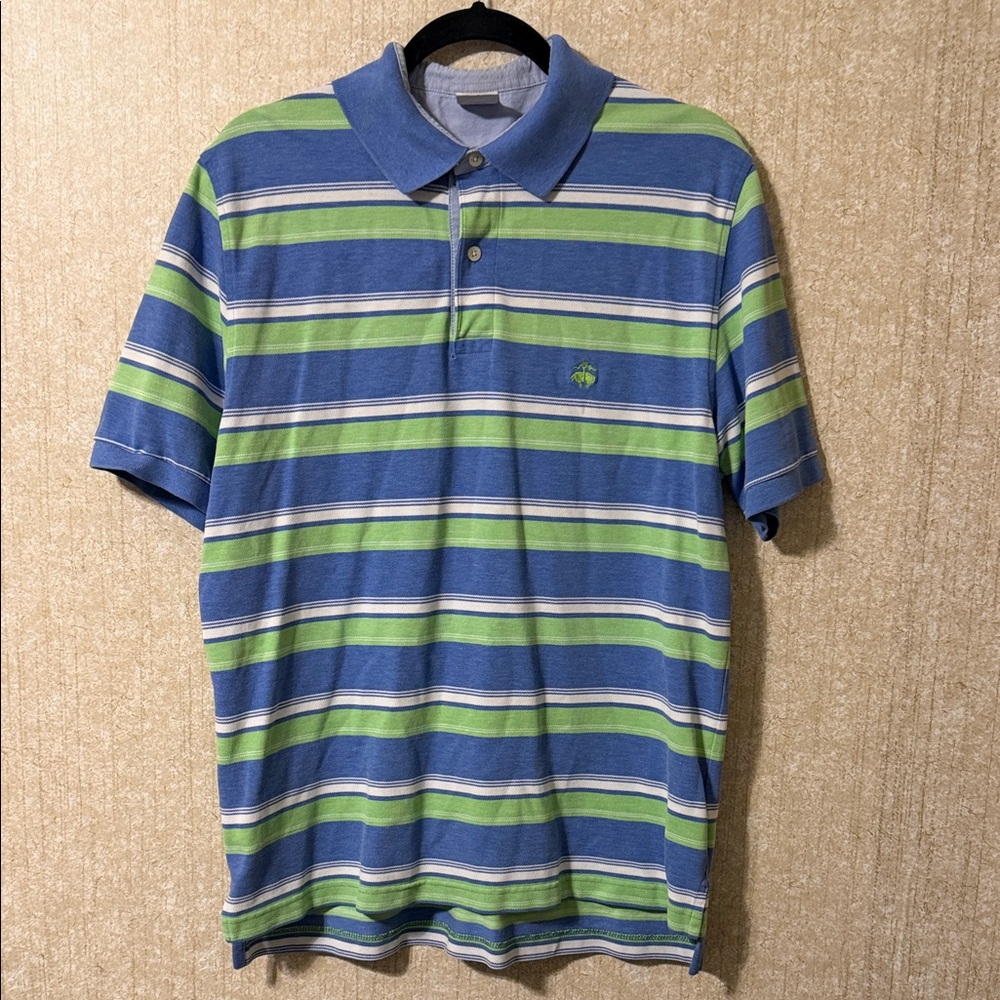 Brooks Brothers Blue and Green Striped Polo